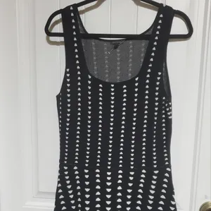 Ann Taylor Black & White Jacquard Sleeveless SWEATER Dress Size S thumbnail 3
