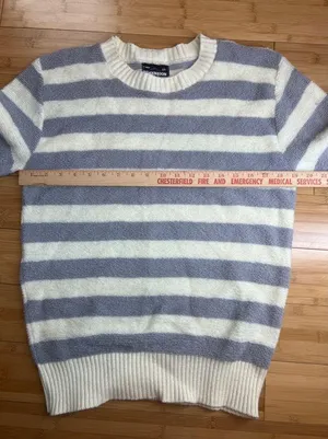 Vintage PulloverDimension By Milford Womens cream &grey|USA Made Crewneck|Size:M thumbnail 12