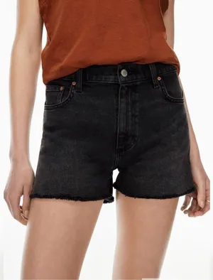 Denim Forum Black The Romy Slim‎ Mid Thigh Shorts Size 6/28 thumbnail 1