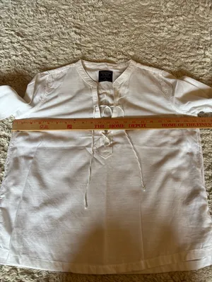 Abercrombie & Fitch White 100% Cotton Lace Up Peasant Blouse Size M thumbnail 8