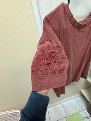 C&C California Sunwashed Mauve Short Sleeve T-Shirt with Embroidered Sleeves thumbnail 2