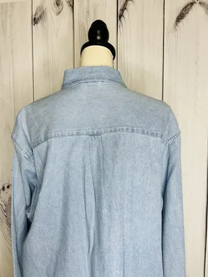 Princess Cruises Blue Womens Button Down Cotton Denim Shirt Sz M Vintage thumbnail 10