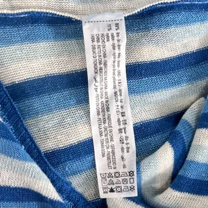 Zara Knit Dress Women's Medium Blue‎ White Vertical Stripe Linen Blend Maxi Slit thumbnail 5