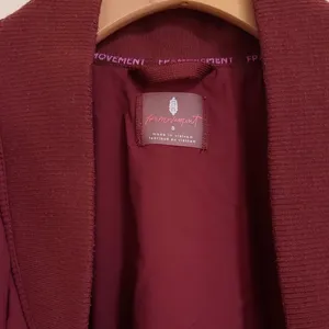 Free People | Oversized Bomber Jacket in Burgundy size Small thumbnail 9