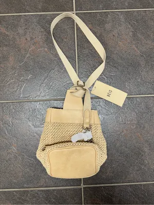 BEIS The Naturals Sling Rattan Woven Crossbody Bag Purse Beige NEW NWT Sold Out thumbnail 10