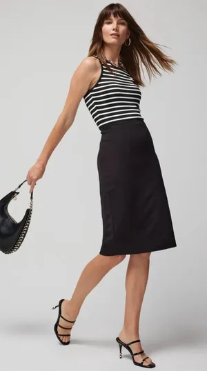 WHBM White House Black Market Classic Black Pencil Skirt Size 0 thumbnail 1