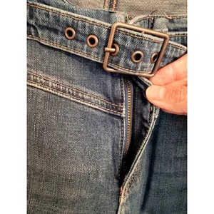 We The Free Jeans Womens 29 Blue Belted High Rise Straight‎ Leg Seamed Denim thumbnail 3