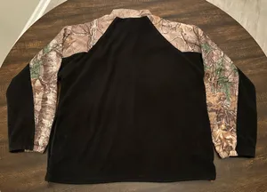Habit Outdoors Mens Black Fleece Zip Up Realtree Camouflage Sleeve Size Large thumbnail 10