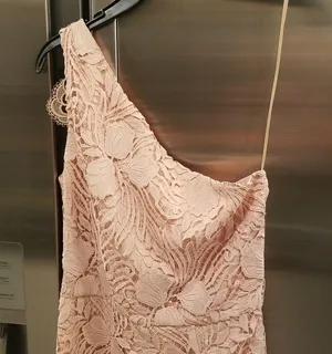 💕REISS💕 Mena One-Shoulder Crochet Lace Dress ~ Nude US 6 NWT thumbnail 8