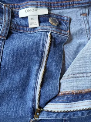 On 34th Womens 4/27 (24W x 26L) Barrel Leg High Rise Stretch Blue Denim Jeans thumbnail 11