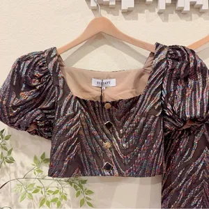 Elliatt Mikayla Crop Top and Maxi Skirt Two Piece Set In Purple Multi Small NWT thumbnail 9