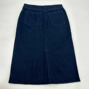 London Jean Skirt Womens 4 Dark Blue Denim Y2K 90s Low/No Waist Double Slit VTG thumbnail 2