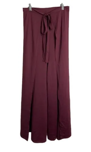 Halara HIGH Waisted Lace Up Split Hem Palazzo Wide Leg Flowy Casual Pants S NWT thumbnail 1