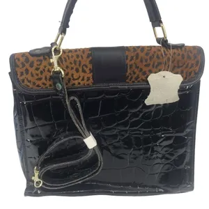 Genuine Leather Cheetah Print Crossbody Bag Convertible Shoulder Purse thumbnail 5