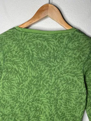 Nike ACG Green Leaf Print Waffle Knit Thermal Long Sleeve Top thumbnail 4