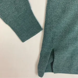 Lululemon womens size 10 merino wool sweater green knit pullover crew neck tide thumbnail 5