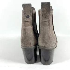UGG Hazel Suede Leather Waterproof Lug Sole Booties Block Heel Boots size 7.5 thumbnail 5