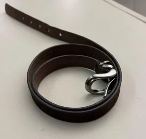 Belt Genuine Leather Brown and Silver Leather Belt-unisex thumbnail 1