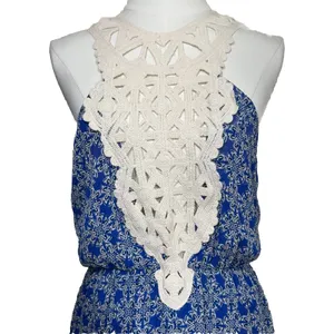 Band of Gypsies Midi Dress Womens S Blue White Geometric Crochet Lace DR5572F‎ thumbnail 6