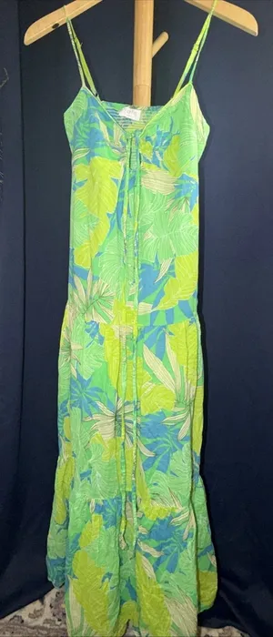Fate Island Escape Halter Maxi Dress Sz S thumbnail 1