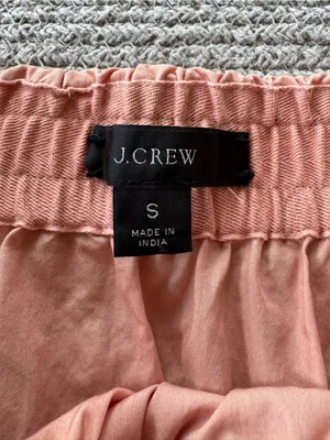 J. Crew Peach Cotton Poplin Elastic-Waist Maxi Skirt Side Slits Size Small thumbnail 4