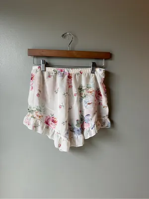 Floral Ruffle Lounge Shorts Romantic Cottagecore Pajama thumbnail 2
