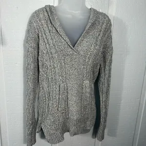 Lauren Ralph Lauren Cable Cotton Hooded Poncho Sweater Size Small NWT thumbnail 4