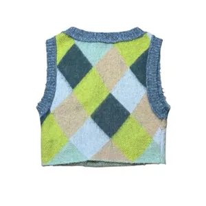Free People Argyle Quinn Sweater Vest Pullover Menswear Small Multicolor wool thumbnail 8