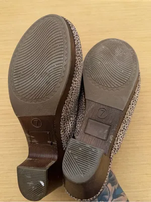 Report‎ Spotted Mule Clogs Size 7 Brown Wood Heel Slip On Boho thumbnail 4
