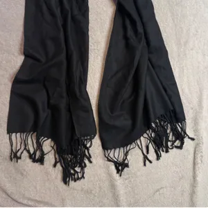 Pashmina Scarf Fringe Trim Wrap 100% Pashmina Black Unisex Adult thumbnail 6