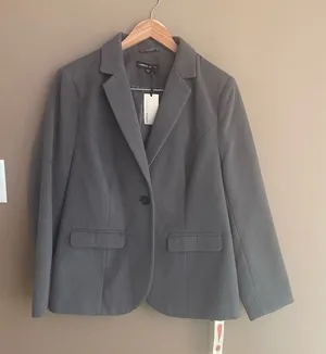 NWT Capsule Waredrobe Staple One Button Blazer in Grey‎ Size 14 Gray thumbnail 1