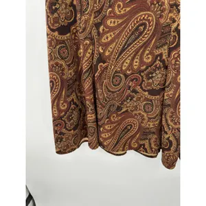 Briggs New York Brown Paisley Midi Skirt Sz XL Rustic Western Prairie Boho Chic Festival Country thumbnail 4