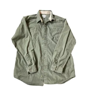 Olive Green Button Down Workwear Top 🔥 thumbnail 1