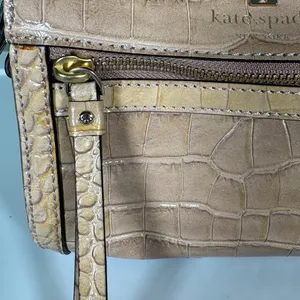 Kate Spade Perri Lane Rosey Beige Croc Embossed Leather Camera‎ Crossbody Bag thumbnail 6