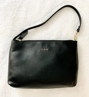 Guess Small Shoulder Bag Women Size S Black Faux Leather Leopard Lining Y2K Gold thumbnail 1