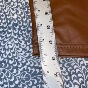 Y2K Chic Boho Western Faux Leather Pants Faux Leather Leggings Cognac LargeBrown thumbnail 10