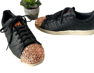 Adidas Superstar Y2K Womens 7.5 Shoes Sneakers Festival Glam Streetwear Black thumbnail 1