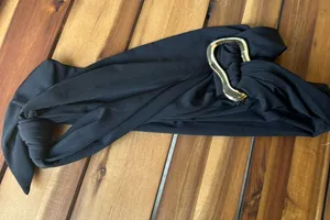 Fabric Belt with Buckle Black thumbnail 1