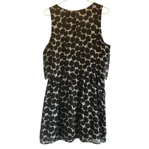 Lucky Brand Poka dot sleeveless silk dress elastic waist pockets Medium thumbnail 3