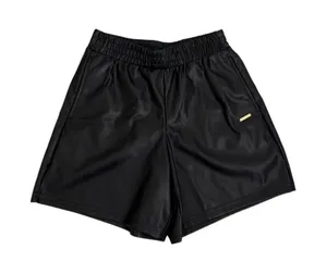 NWT Fabletics Vegan Faux Grunge Leather High Waisted Black Shorts Size XS thumbnail 1