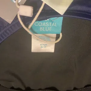 New NWT Coastal Blue Navy‎ Side Tie Full Coverage One Piece Swimsuit Size Medium thumbnail 4