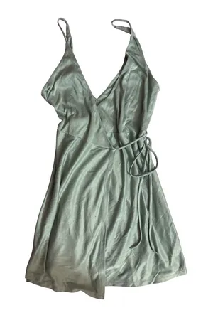 RVCA Sage Green Slip Wrap Mini Dress thumbnail 1
