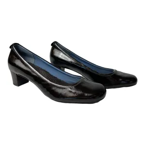 Rockport Shoes Women 9 Brown Leather Dynamic Suspension Wooden Heel Pumps Career thumbnail 3