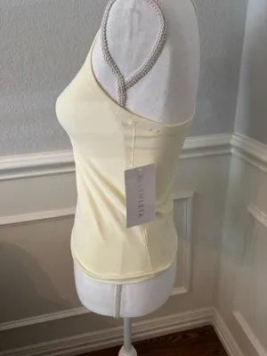 Athleta transcend top small NWT butter yellow  thumbnail 3