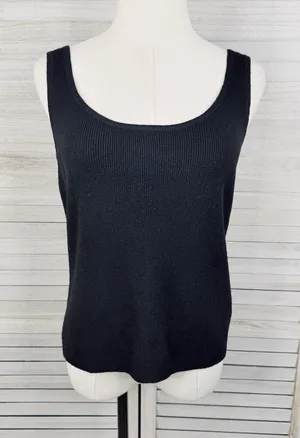 A NEW DAY Women's Fine Gauge Sweater Tank Top Black-Large thumbnail 1