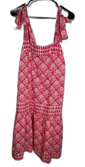 Ro’S Garden Womens Red Bohemian Tiered Midi Dress Large New With Tags thumbnail 1