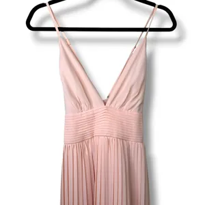 Lulus Love Me To The Moon Light Pink Pleated Criss-Cross Open Back Midi Dress XS thumbnail 6
