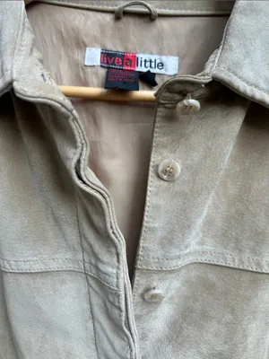 Vintage Live A Little Leather Button Down Jacket Top Size Large thumbnail 11