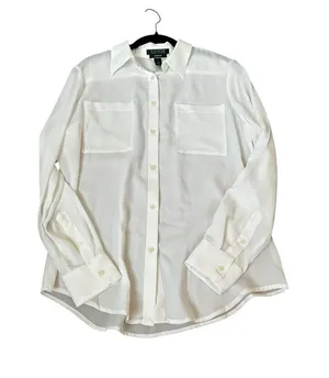 Lauren Ralph Lauren Slim Fit Blouse Long Sleeve Minimalist Timeless Classic thumbnail 1