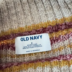 Old‎ Navy Striped Knit Sweater Womens Small S Pullover Crew Neck Beige Burgundy thumbnail 3
